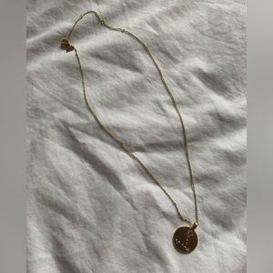 Pilgrim Pisces Zodiac Sign Coin Necklace, gold-plated